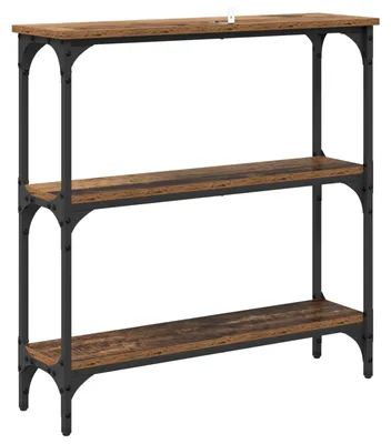 Image de vidaXL Table console avec étagère Vieux bois 75 x 22,5 x 75 cm Bois composite