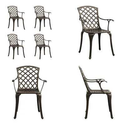Immagine prodotto di vidaXL Sedie da giardino 4 pz. Alluminio fuso bronzo - Sedia da giardino - Sedie da giardino - Sedia - Sedie