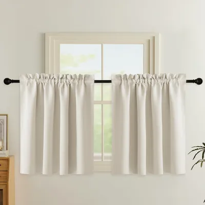 Produktbild von Verdunkelungsvorhänge für Wohnzimmer und Küche, 2er Set, 90 x 140 cm, hellbeige
