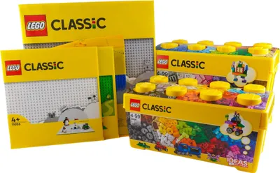 Produktbild von LEGO® Classic Family Pack 2 Bausteinboxen & 4 Grundplatten - NEU! Menge 1x