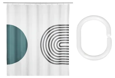Produktbild von Schöner Wohnen Polyester Duschvorhang Orfa Weiß Muster Duschen Sichtschutz Badezimmer