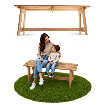 Produktbild von KADAX Parkbank aus Holz ohne Rückenlehne 119 cm, massive Terrassenbank