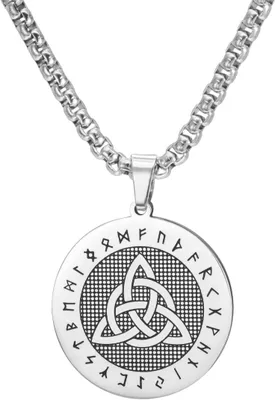 Imagen del producto de Collar con un triskel celta y 24 runas, diseño nórdico, joya simbólica