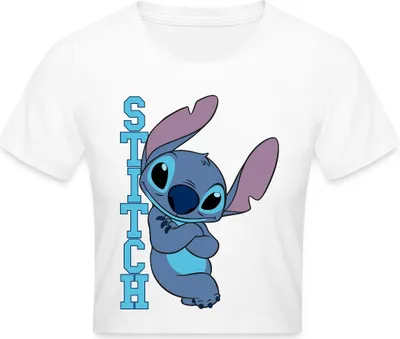 Produktbild von Lilo & Stitch | Stitch Mit Schriftzug Crop Top, XS, Weiß