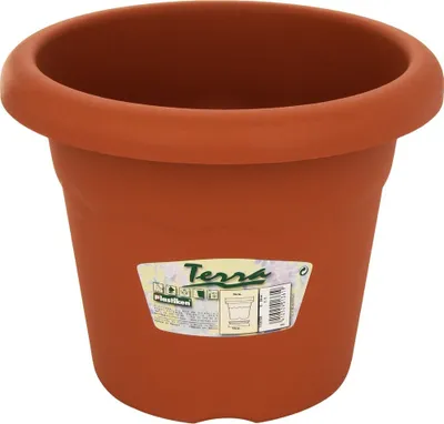 Productafbeelding van Bloempot, plastic, terracotta, PP (diameter 26 x hoogte 19 cm)