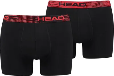 Produktbild von HEAD 2er Pack Herren Boxershorts Baumwolle Stretch Black/Red