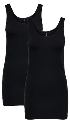 Zdjęcie produktu dla ONLY Long Tank Top 2-pack Koszulka bez rękawów Basic Set ONLLIVE Rozmiar: XS
