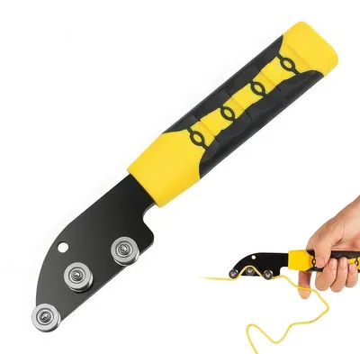 Produktbild von Draht Glätter Werkzeug mit Griff, Kabel Richtgerät Edelstahl, leichtgängig, kompakt & tragbar, für Baustelle, Elektro & Handwerk, rutschfest