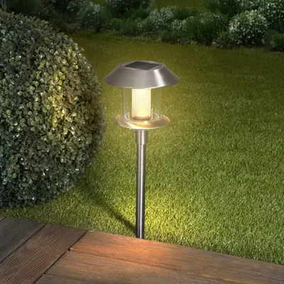 Produktbild von esotec Solar Stableuchte Swing LED-Steckleuchte Edelstahl H=38cm outdoor 102070