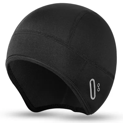 Zdjęcie produktu dla Czapka rowerowa zimowa, przeznaczona do noszenia pod kaskiem, dla mężczyzn, obwód głowy 52-60 cm, wiatroodporna, z otworem na okulary