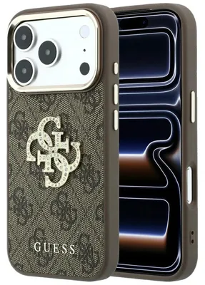 Obrázok produktu pre Puzdro Guess 4G & Big Strass Logo pre iPhone 18 Pro Max / iPhone 17 Pro Max, hnedé