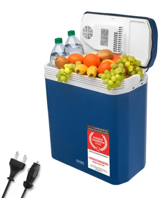 Immagine prodotto di TZS First Austria Box refrigerante elettrico con maniglia per il trasporto | 24 litri | Per auto, campeggio, vacanze | Blu *B-Goods*
