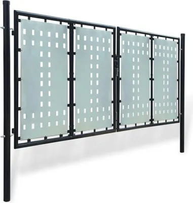 Obrázok produktu pre vidaXL Čierna jednoduchá brána pre ploty 300 x 125 cm