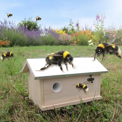 Produktbild von Hummel Hummelhaus Hummelkasten Nistkasten Insektenhaus Haus Insektenhotel XXL