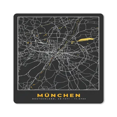Produktbild von MuchoWow® Mauspad Mousepad München - Karte - Stadtplan - Gold - Deutschland 20x20 cm - Mousepads - Maus Mat - Pad - Mausunterlage - Desk Mat - Bureauartikeln