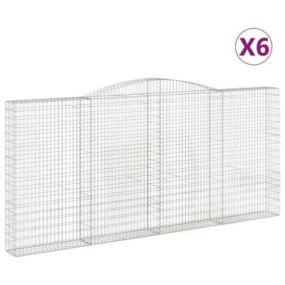 Produktbild von Gabionen mit Hochbogen 6 Stk. 400x30x180/200cm Verzinktes Eisen