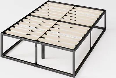 Produktbild von Zinus Joseph Metallbett - Bett 180x200 cm - Höhe: 45 cm - Bettgestell mit Lattenrost - Doppelbett - Einfache Montage - Bettrahmen schwarz
