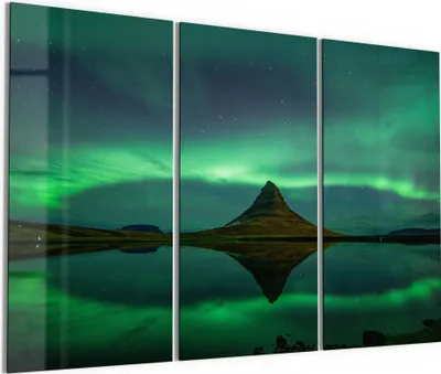Produktbild von DEQORI Glasbild Echtglas 3x50x100 cm 'Magischer Lichttanz' Wandbilder XXL groß