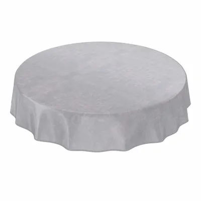 Produktbild von Tischdecke Wachstuch Einfarbig Grau Robust Wasserabweisend Rund 120 cm