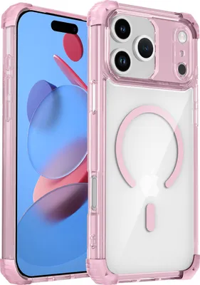Produktbild von Magnetisch Hülle für iPhone 17 Pro Max Kompatibel mit Magsafe Stoßfest Militärschutz Transparente Handyhülle Pink