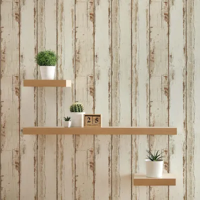 Produktbild von TADESSI Tapete Holzoptik Loris M1-No.252 Vliestapete Creme Braun Tapete Vintage Wohnzimmer Schlafzimmer Küche