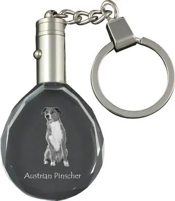 Produktbild von Österreichischer Pinscher - Anhänger mit einem Foto eines Hundes, Schlüsselanhänger aus Kristall in einer Geschenkbox, ein einzigartiges Geschenk von Art-Dog