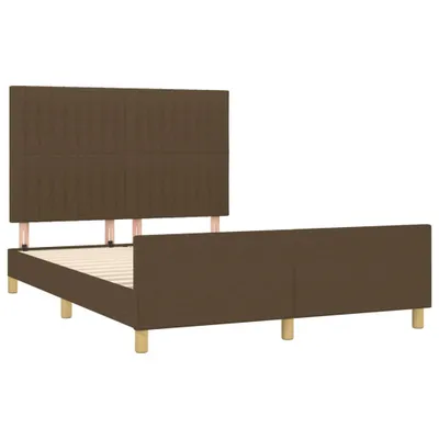 Obrázek produktu pro Rám postele bez matrace tmavě hnědý 140 x 200 cm textil