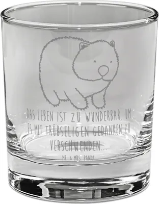 Produktbild von Mr. & Mrs. Panda Glas Wombat - Transparent - Geschenk, Cocktailglas, Longdrinkglas, Das Leben Ist schön, Tumbler, Motivation, Spruch, Trinkglas, Gute Laune, Australien