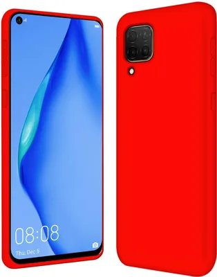 Produktbild von Hülle Huawei P40 Lite Handy Schutz Cover Silikon Gel Case Handyhülle Tasche, rot