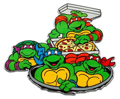 Obrázek produktu pro Mono-Quick Teenage Mutant Ninja Turtles Pizza - nášivka, nažehlovací nášivka, nášivka, nášivky, k nažehlení, velikost: 5,7 x 7,1 cm
