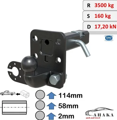 Produktbild von AHK-Adapter 2-Zoll Einschub US-Aufnahme AL-KO für Ford F-150 XIII Bj. 2015-