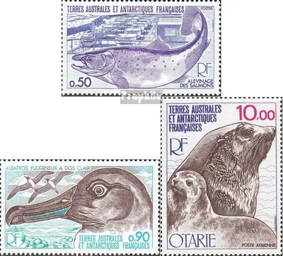 Produktbild von Briefmarken Französ. Gebiete Antarktis 1977 Mi 117-119 (kompl.Ausg.) postfrisch Tiere der Antarktis