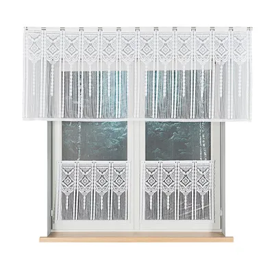 Image de MARKIZETA INARA tissu de rideau jacquard, largeur 180 x hauteur 75 cm, couleur 001 blanc 001470/ZAZ/001/180075/1