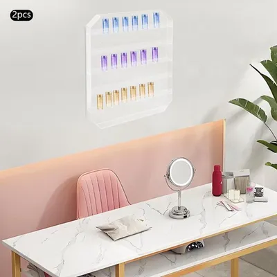 Image de Présentoir transparent en acrylique à 6 niveaux, pour l'exposition de 96 flacons de vernis à ongles