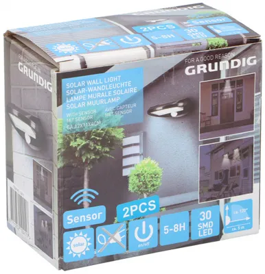 Zdjęcie produktu dla kinkiet solarny LED 12 cm plastikowy czarny 2 szt