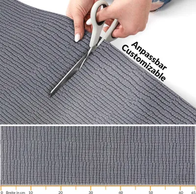 Produktbild von Flurläufer Premium Küchenläufer Teppichläufer Textil WILSON Grau Mosaik Robust Breite 67cm Länge 140cm