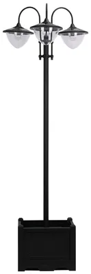 Produktbild von Solarleuchte Gartenlicht 3-köpfige Lampe mit Blumentopf-Basis, Wasserdicht, Edelstahl, 60x55x189cm