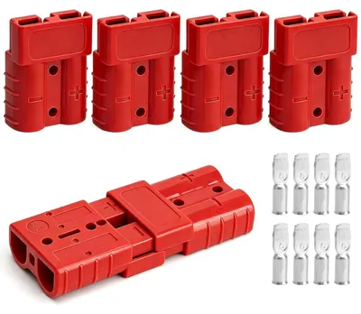 Immagine prodotto di Set di 4 connettori Accustekker, da 50 A, 600 V, per connessioni ad alta corrente