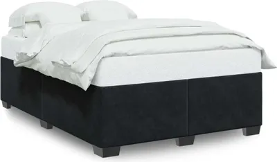 Image de vidaXL Sommier sans matelas noir 140x190 cm velours