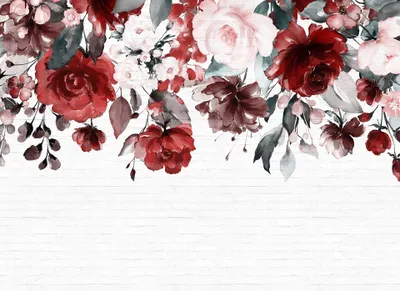Produktbild von Weiße Fototapete mit Blumen | 3D Steintapete im Landhausstil ideal für Esszimmer und Schlafzimmer | Florale Tapete mit S