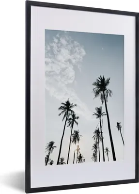 Produktbild von MuchoWow® Gerahmtes Poster Palmen - Sommer - Tropisch 40x60 cm - Poster mit Schwarzem Bilderrahmen Wandposter Rahmen Foto Bilder - Poster in Rahmen