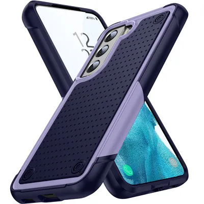 Obrázek produktu pro Pouzdro pro Samsung Galaxy S22 5G, vojenská kvalita, nárazuvzdorné hybridní 2v1 tvrdý PC a měkký TPU pouzdro Fialová modré
