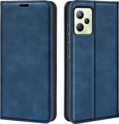 Produktbild von Mobigear Retro Slim  Realme C35 Hülle Klapphülle Geldbörse - Blau