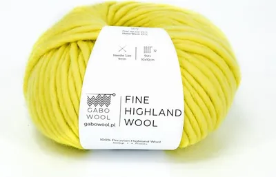 Obrázek produktu pro Gabo Wool Fine Highland Wool Lemon - super objemná, měkká a rychlá pletací vlna