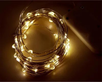 Produktbild von LED Draht-Lichterkette McShine ''Micro'' 50 LEDs, warmweiß, Batteriebetrieb