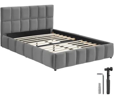 Produktbild von tectake® Polsterbett Shirley Samtbezug mit Steppmuster Belastbarkeit 250 kg