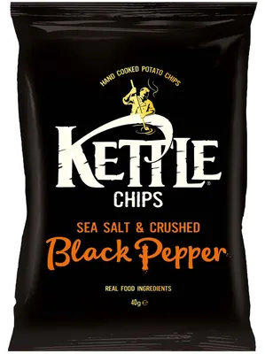 Produktbild von Kettle Chips Sea Salt & Crushed Black Pepper 40g