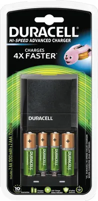 Zdjęcie produktu dla Duracell CEF27, Niklowo-metalowo-wodorkowa (NiMH), Zabezpieczenie przeciw przeładowaniu, Zabezpieczenie przed przegrzaniem, Krótkie spięcie, AA, AAA, 4 szt., Baterie w zestawie