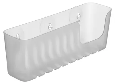 Immagine prodotto di Tatay, cestino doccia rettangolare standard, grande, con 3 ventose, trasparente. Trasparente, taglia unica