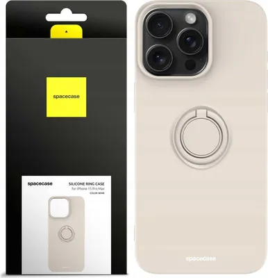 Obrázek produktu pro Silikonové pouzdro SPACECASE Silicone Ring Case pro iPhone 15 Pro Max Beige